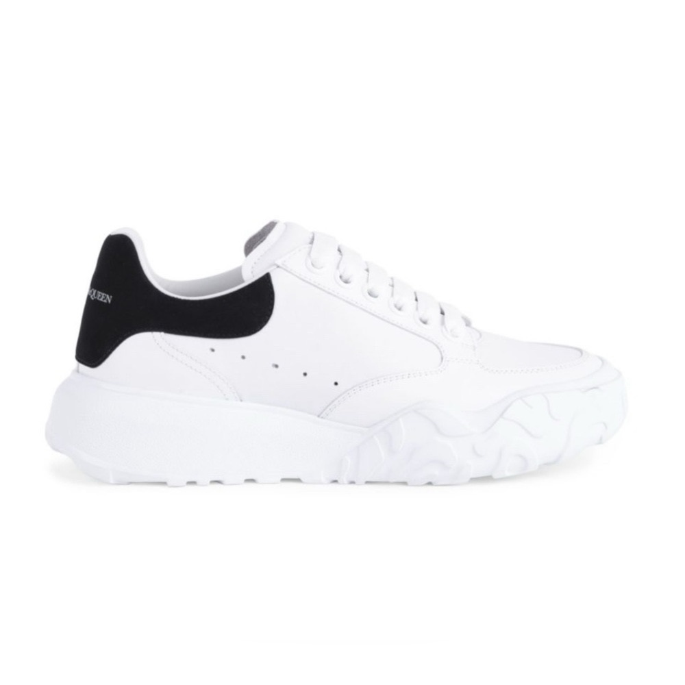 NEW ALEXANDER MCQUEEN Women Court Sneakers Luxury Leather Black White size EU 39 - Picture 4 of 6